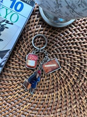 Paddington Bear Charm Keychain with Marmalade and Luggage